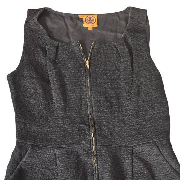 Tory Burch Elegant Black Sleeveless Dress Tea Length Size 6 With Pockets - Picture 3 of 12
